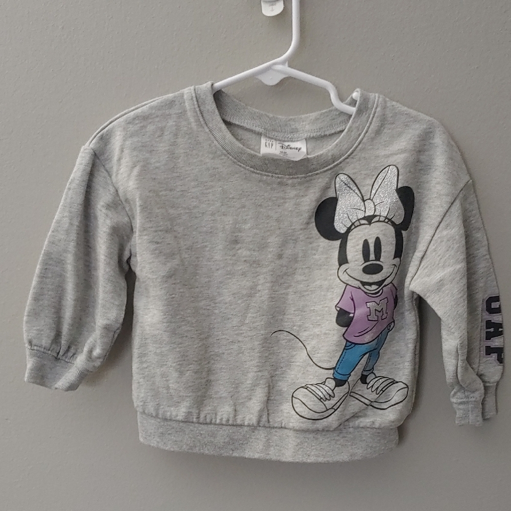 VGUC Disney Baby Gap 18-24mo Minnie Mouse Crewneck Sweatshirt little girl
